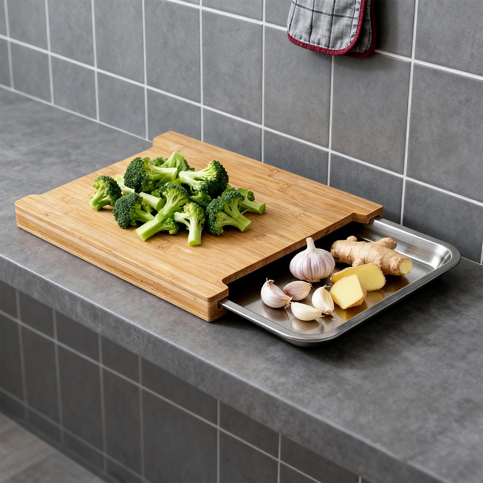 Meal Prep Cutting - Wooden Cutting Board Non-Slip Food Prep