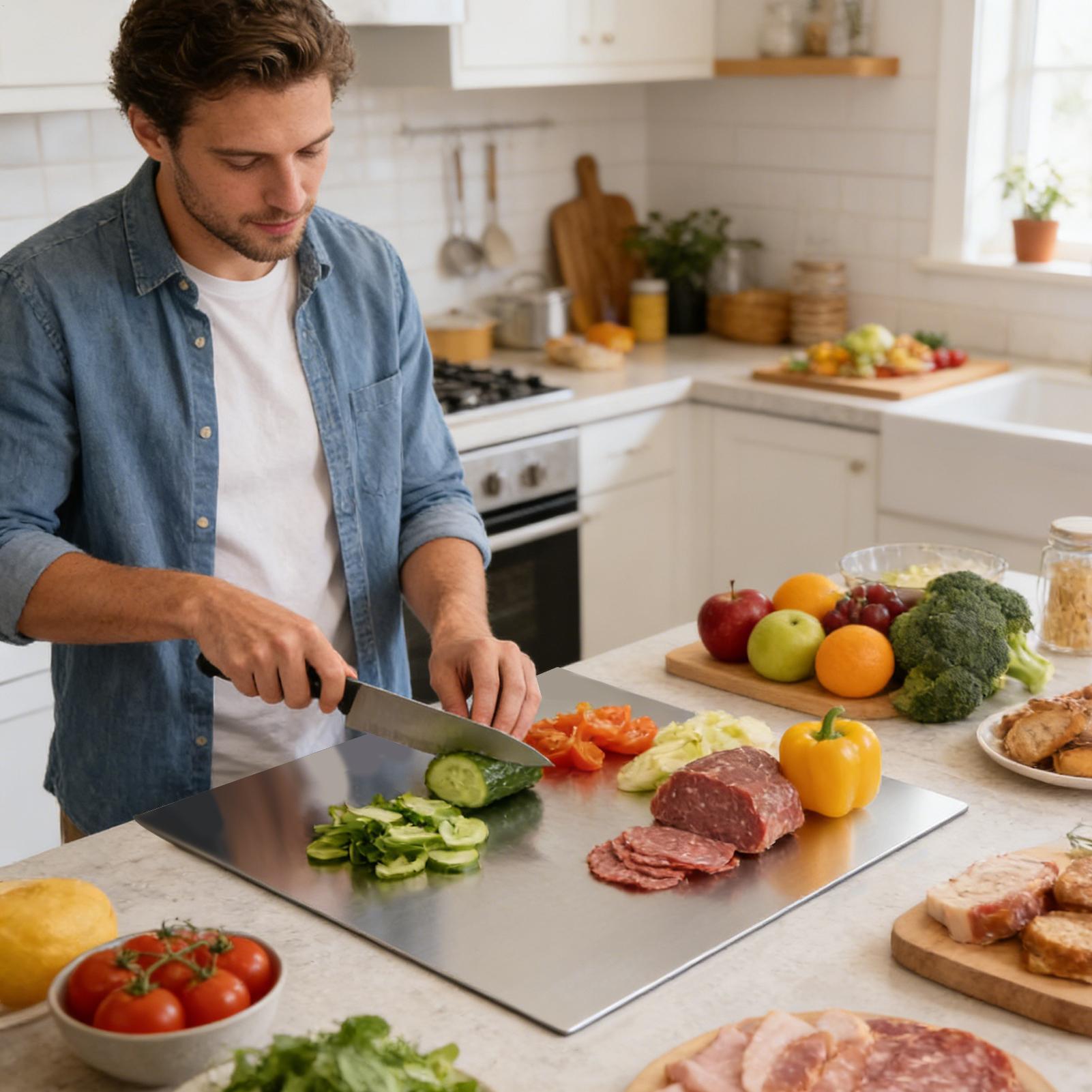 Stainless Steel Cutting Board  - đánh giá và giá Meal Prep Cutting