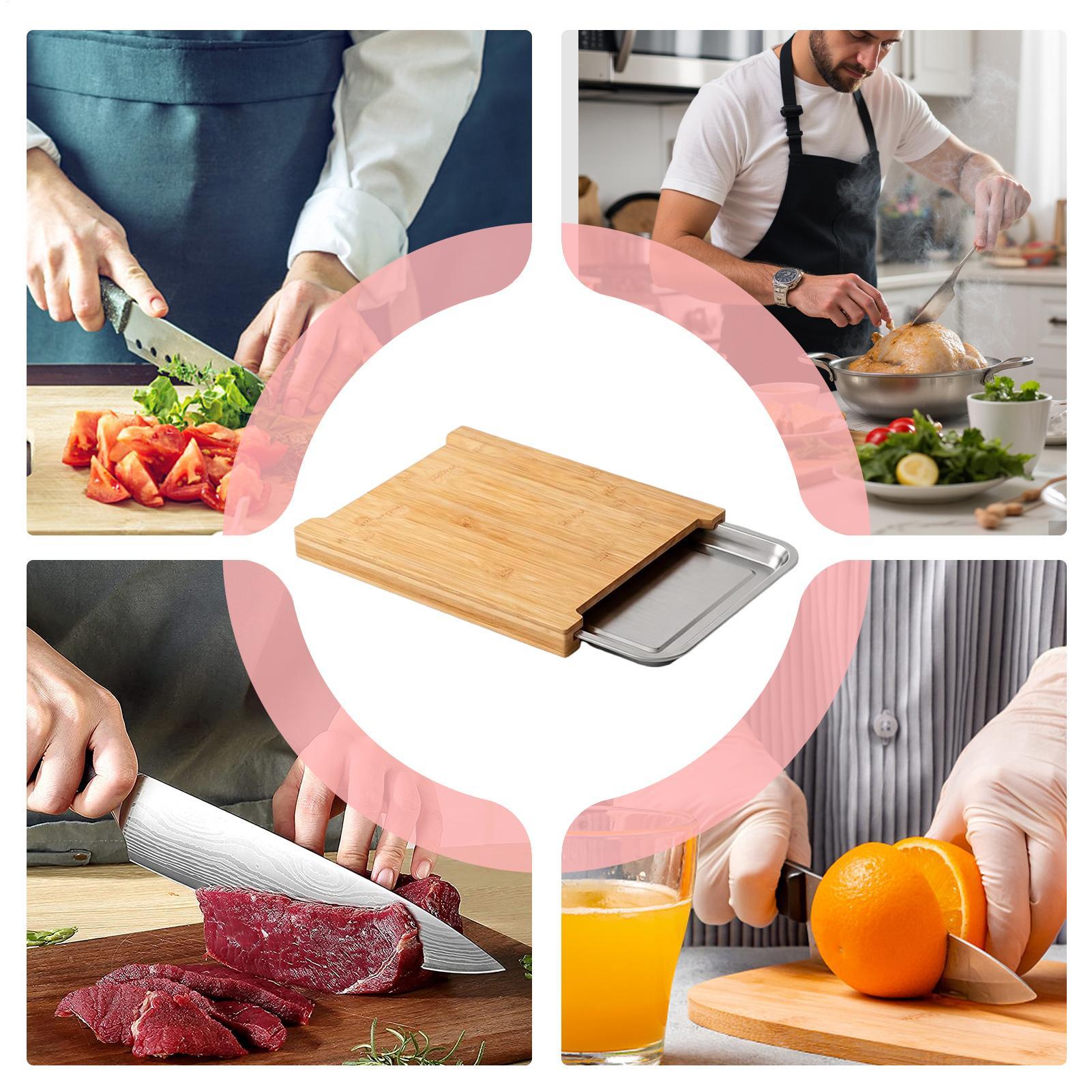 Wooden Cutting Board Non-Slip  - đánh giá và giá Meal Prep Cutting